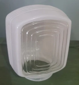 Vtg Art Deco Frosted Clear Glass Porch Bathroom Globe Light Fixture Shade 3" - Picture 1 of 8