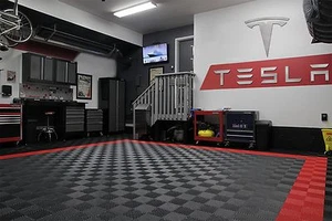 Tesla Letters and Logo Sign 6' wide  4 1/2' tall Brushed Silver - Picture 1 of 6