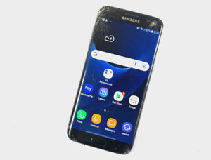 Samsung Galaxy S7 edge SM-G935F 32GB Black Unlocked Smashed Screen Works 838