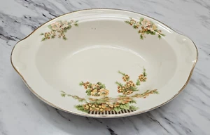 Taylor Smith & Taylor Vintage Akazie 9,5" gelb Blumen ovale Servierschüssel USA - Bild 1 von 3