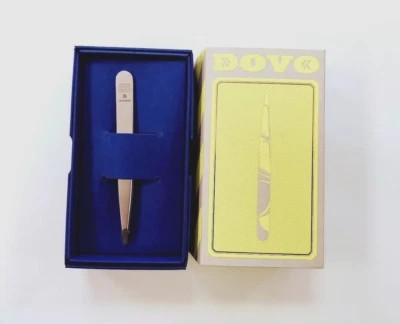 Dovo Tweezers Slant-Tipped Stainless Construction 3.75" Overall Made in Germany