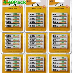 EBL 4-40x 1.2V AAA Ni-MH Rechargeable Batteries 1100mAh Triple A Battery lot - Picture 1 of 21