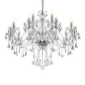 Elegant Crystal Glass Ceiling Pendant Lighting Fixture 4-15 Lights Chandelier US - Picture 1 of 23