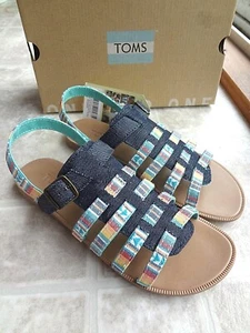 Toms Huarache Multi Blanket Stripe Sandal, Youth 4 (New) Free Shipping - Picture 1 of 11