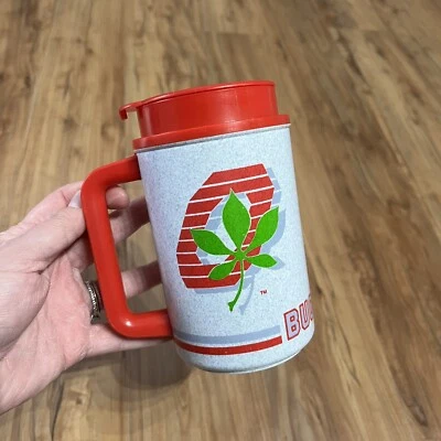 Vintage Ohio State Buckeye's 22 oz Hot Cold Drinking Mug OSU Brutus Whirley NCAA - Image 1 of 4