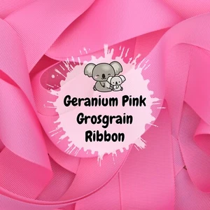 Geranium Pink Grosgrain Ribbon - 7 Widths Available From 6mm To 50mm - Picture 1 of 1