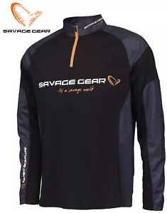 Savage Gear Tournament Gear Shirt 1/2 Zip UV Protection Fishing Top Long Sleeve - Picture 1 of 1