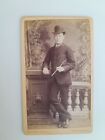 Victorian Carte De Visite Cdv Dapper Man Hat Cane George Evans Worcester