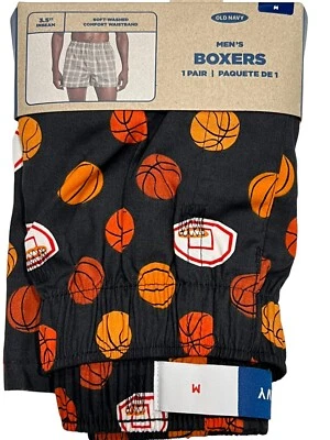 NWT OLD NAVY Boxer 3.5" Inseam Sz M-L-XL-XXL Orange Black Basketball #O1 - Image 1 of 4