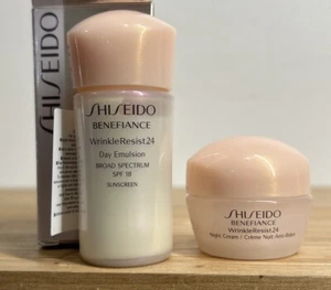 Shiseido Benefiance Day Emulsion 15ml/.5 oz & Night Cream .34oz Travel Size Set - Picture 1 of 5