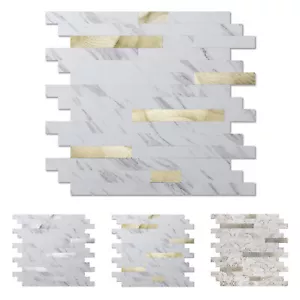 Art3d 10-Blatt Peeling and Stick Backsplash Fliese, Marmor und Metall Design - Bild 1 von 25