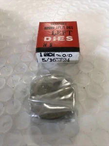 Nuovo!! 5/16-24 NF LEFT HSS DIE 1” OD matrice rotonda acciaio al carbonio quantità 1 - Foto 1 di 1