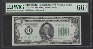 1934 C 100 uncirculated St Louis pmg66epq - Picture 1 of 2