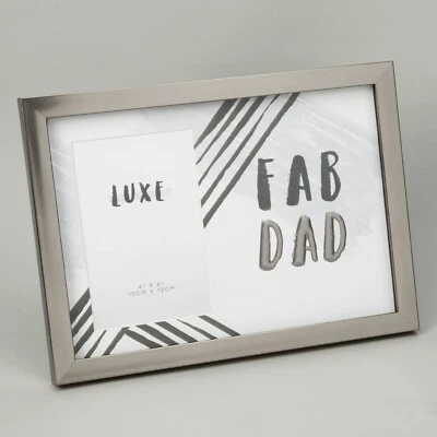 Luxe FAB DAD  Grey Photo 4" x 6" Frame Father's Day Gift - Image 1 of 4