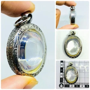 White Oval Naga-eye + Pandents Thai Holy Amulet Gemstone 100% Real Size M - Picture 1 of 5