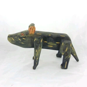 Arte popular mexicano vintage Alebrije Manuel Jiménez? Figura Cerdo Cerdo Cerdo Azul Oaxaca - Imagen 1 de 6