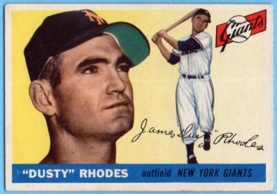 1955 Topps #1 Dusty Rhodes VG-VGEX+ CREASE New York Giants A7175 - Image 1 of 2