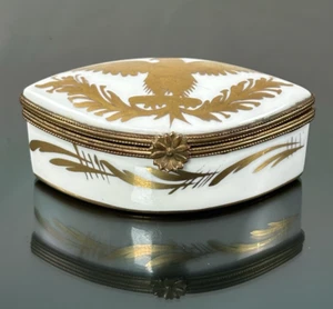 Rare Limoges France Gilt Imperial Eagle Amogee Casket Trinket Box - Picture 1 of 5