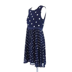 MORE & MORE Ladies Shift Dress Hanger Blue Polka Dots Fold Pleated New