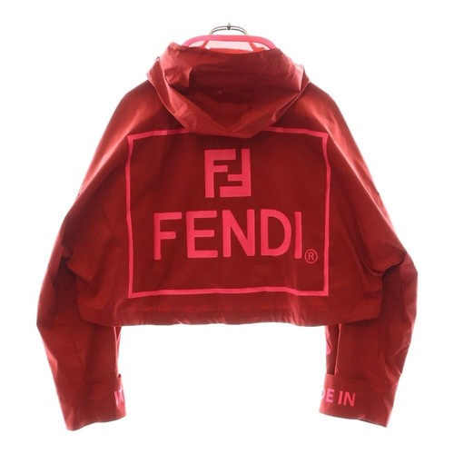 Giacca a vento parka montagna nylon stampa posteriore modello Zucca foderato FENDI usato