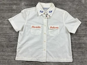 Florida Gators Montana Blues Top Womens Medium Ivory Button Up Embroidered - Picture 1 of 13