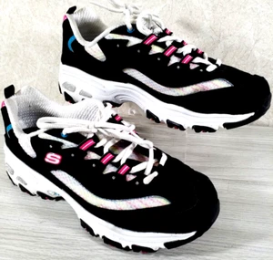 Sneaker da donna nere Multi Dlites Skechers sport passeggio memory foam 149788 taglia 10 - Foto 1 di 7