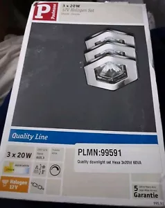 Paulmann Halogen X3 Hexagon Chrome Downlight PLMN:99591 Soldout Model BNIB - Picture 1 of 3