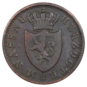 Allemagne - Duché de Nassau - 1 kreuzer 1834 Wilhelm - Wiesbaden - cuivre KM.51 - Imagen 1 de 2