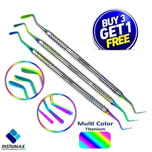 Dental Composite Filling Instruments Flat Plastic Multi Color Coated Set of 3 - Picture 1 of 9