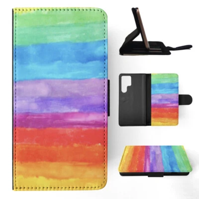FUNDA ABATIBLE PARA SAMSUNG GALAXY|PATRÓN ACUARELA ARCO IRIS #7 Foto 1 de 4