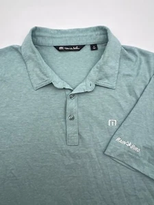 Travis Mathew Shirt Mens XL Green Short Sleeve Golf Polo Embroidery Rain Bird - Picture 1 of 12