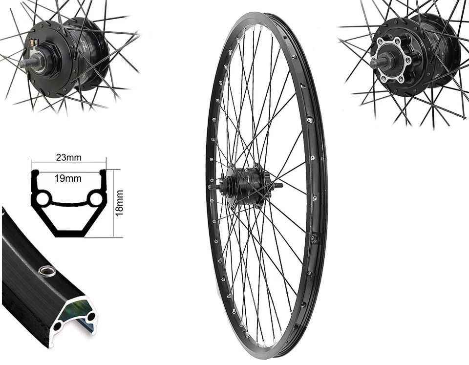 Vorderrad MTB 28 29" Nabendynamo 6 Loch Disc Hohlkammerfelge 700C Scheibenbremse - Bild 1 von 1