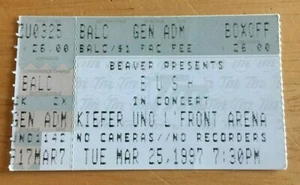 Boleto de concierto Bush talón Kiefer UNO Arena Nueva Orleans Louisiana 25/03/1997 - Imagen 1 de 2
