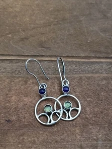 Amethyst And Peridot Dangal Earrings S127 - Picture 1 of 1