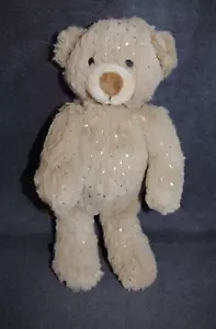 Doudou Peluche Ours DAMART Beige Paillette Dorée Or Nez Marron 29 Cm Etat NEUF - Bild 1 von 2