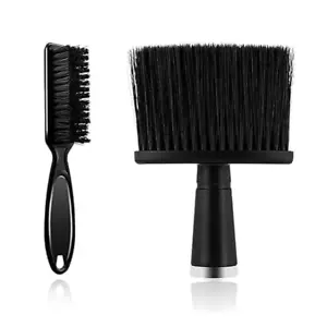 Hair Brush Set, 2 Pieces Barber Blade Cleaning Brush and Neck Duster Brush - Bla - Picture 1 of 12