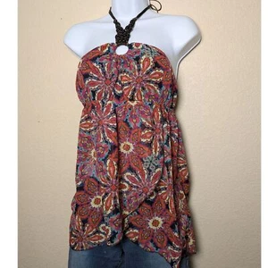 Top vintage nuovo con etichette con perline taglia media Boho Festival Y2K hippie psichedelico - Foto 1 di 9
