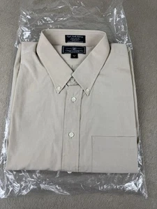 NEW Vintage Croft & Barrow Gray Cream Dress Shirt 18.5 35 Long Sleeve Button Up - Picture 1 of 3
