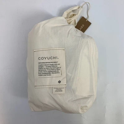 Coyuchi Organic Crinkled Percale Full/Queen Duvet Cover New In Bag - Image 1 of 4