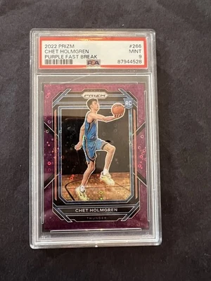 2022-23 Prizm Chet Holmgren Rookie Fast Break Purple Prizm /75 PSA 9 - Thunder - Image 1 of 4