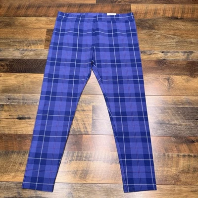 Style & Co Capri Legging Womens Large Blue Plaid Mid Rise Stretch New  - Image 1 of 4