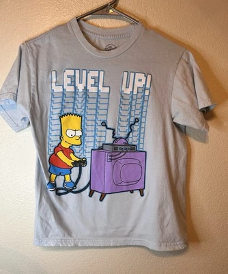The Simpsons Bart Level Up Shirt Medium Youth Kids Preowned Gamer Gaming BG9 - Image 1 of 4