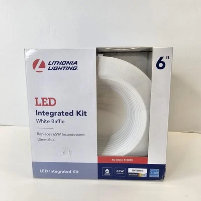 Lithonia Lighting 6 Inch Dimmable Soft White Recessed Baffle LED Integrated Kit - Image 1 of 4