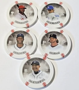 Lote de 5 fichas de póquer Cabrera Hunter Topps MLB Chipz Brilla en la oscuridad 2014 - Imagen 1 de 11