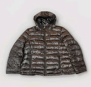 Andrew Marc Down Jacket Packable Silver Gray Size XXL Hood Duck Puffer Womens - Picture 1 of 9