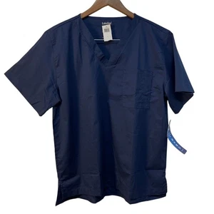 Landau Todo el Día Unisex Manga Corta Cuello en V Exfoliante Color Azul Marino Talla M - Imagen 1 de 10