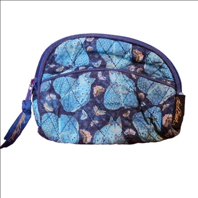 Laurel Burch Mini Blue Cat Cosmetic Bag Kitty Butterflies - Image 1 of 4