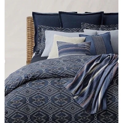 Funda nórdica Ralph Lauren Home Francois completa/queen azul marino índigo $375 nueva con etiquetas Foto 1 de 4