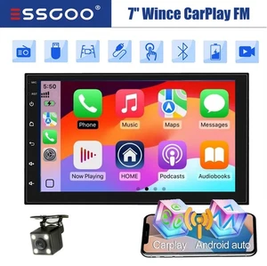 Doppel 2 DIN 7" Autoradio Radio Apple CarPlay FM BT Touchscreen MP5 Player CAM - Bild 1 von 14