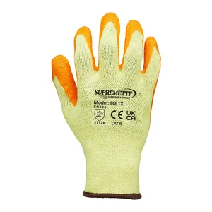 120 PAIRS LATEX COATED ORANGE RUBBER SAFETY WORK GLOVES MENS BUILDERS GARDENING - Picture 1 of 2
